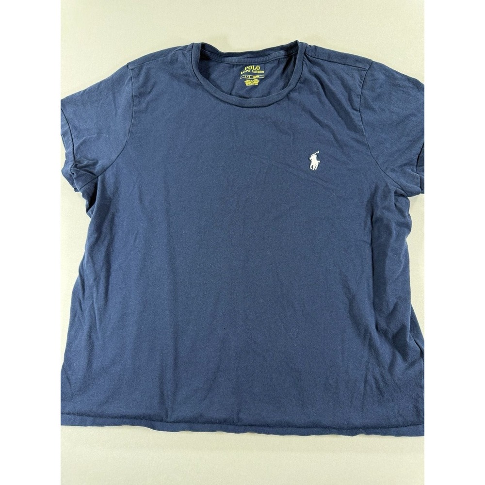Polo Ralph Lauren Navy Blue Women's Large Short Sleeve Cotton Jersey Crewneck